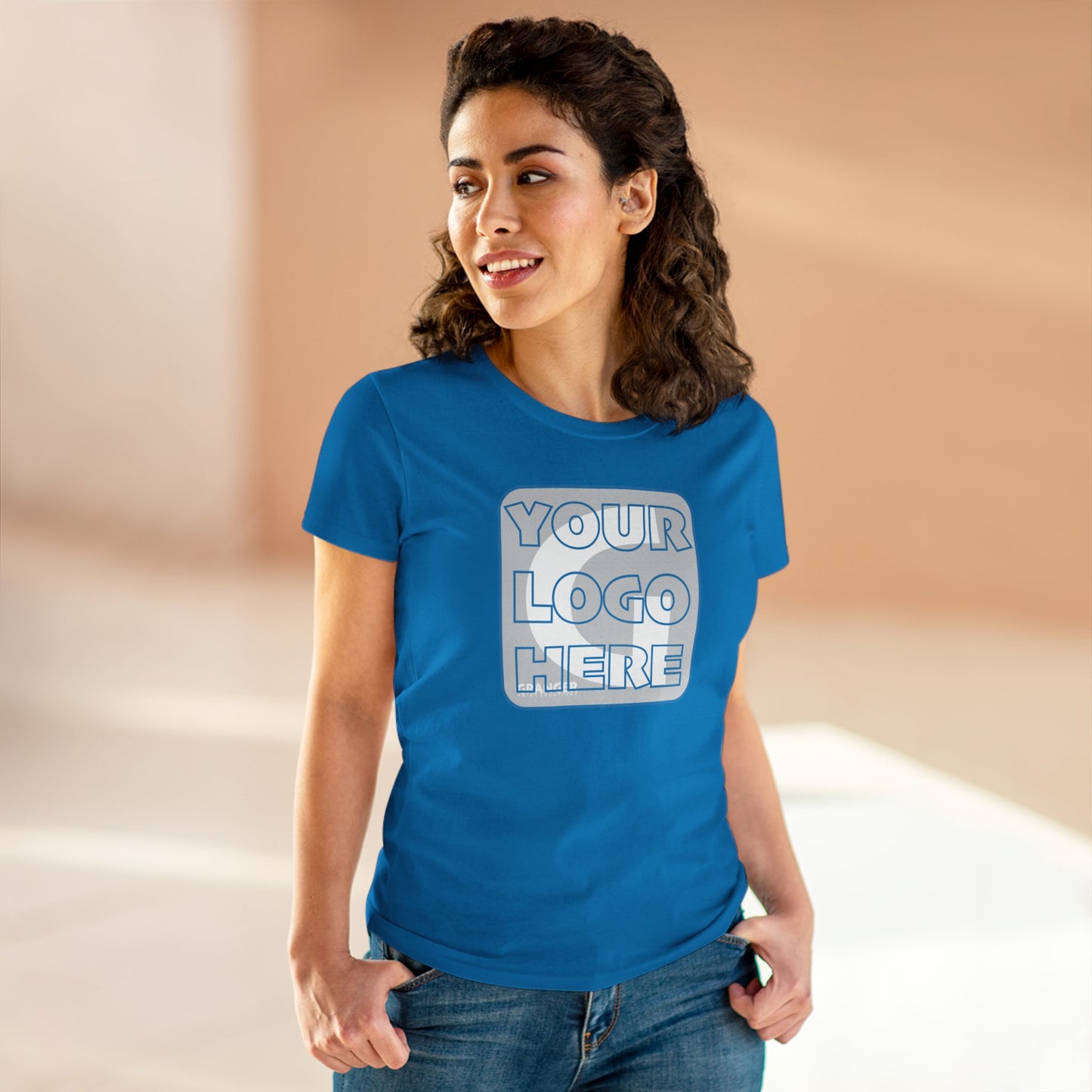 Custom Women's Front Logo Tee — Gildan 100% Cotton (9 colors)