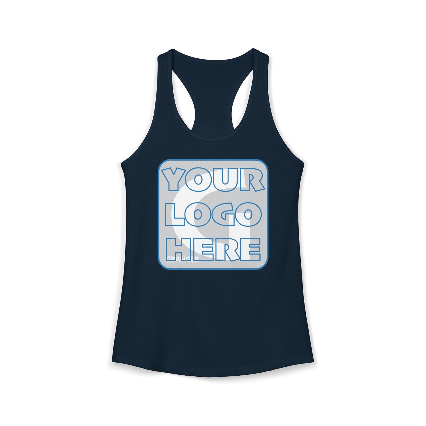 Custom Women's Front Logo Racerback Tank - Next Level Blend (4 colors)