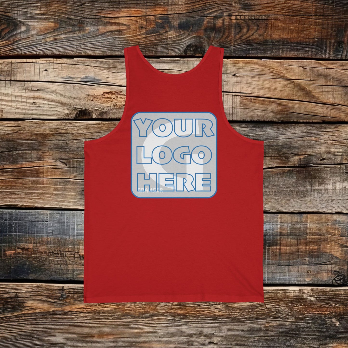 Custom Unisex Back Logo Tank Top — Bella & Canvas 100% Cotton (4 colors)