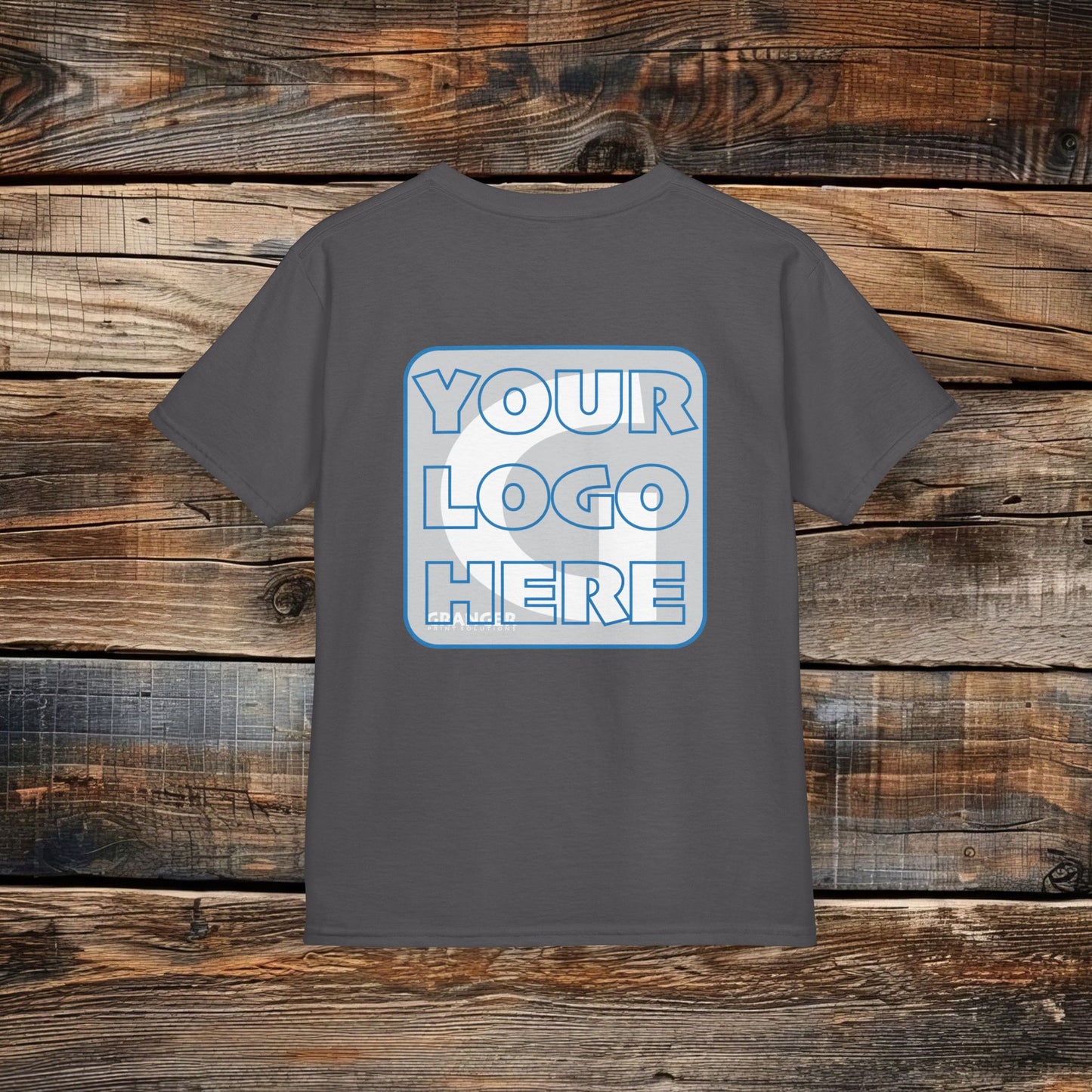 Custom Kid's Back Logo Tee — Gildan 100% Cotton (10 colors)