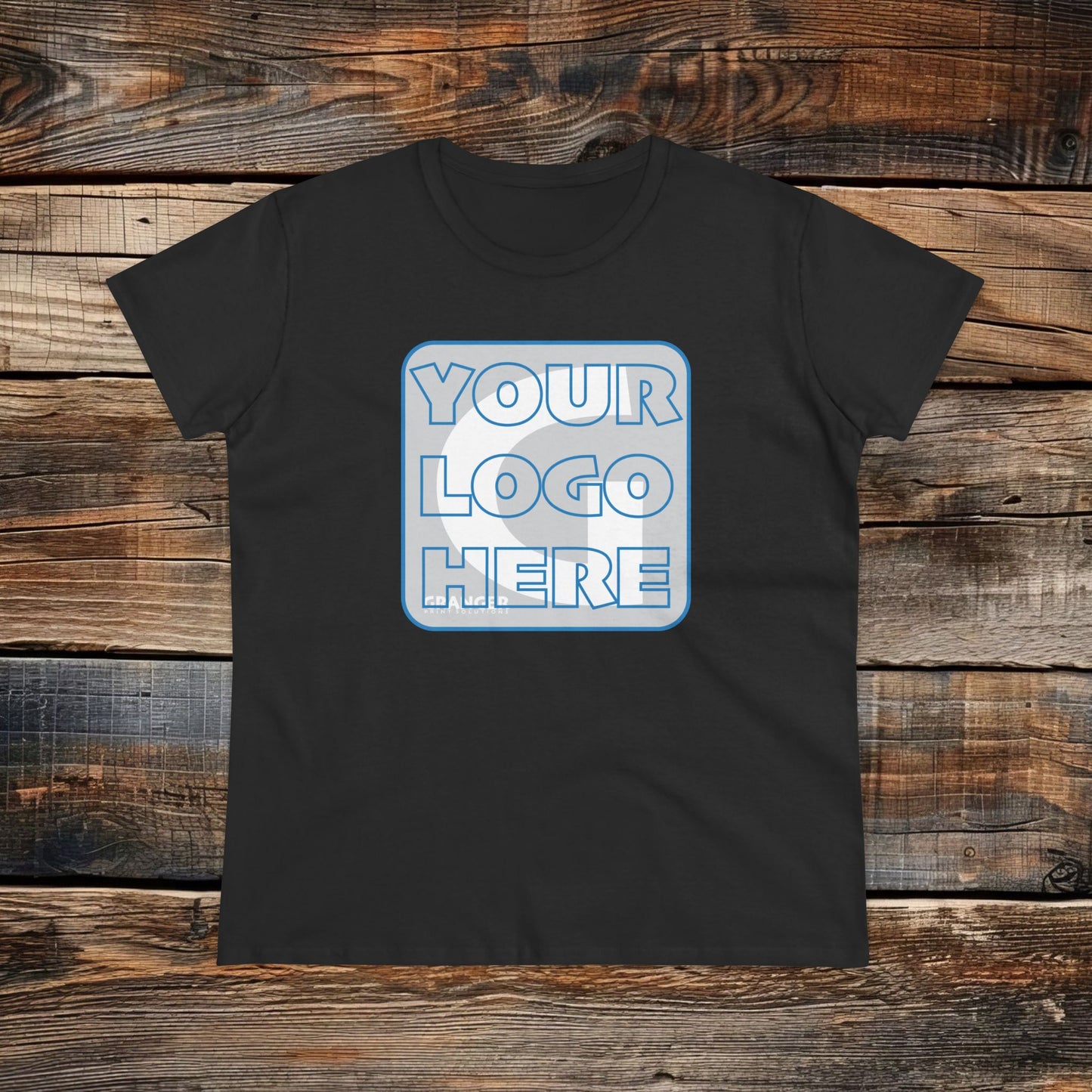 Custom Women's Front Logo Tee — Gildan 100% Cotton (9 colors)