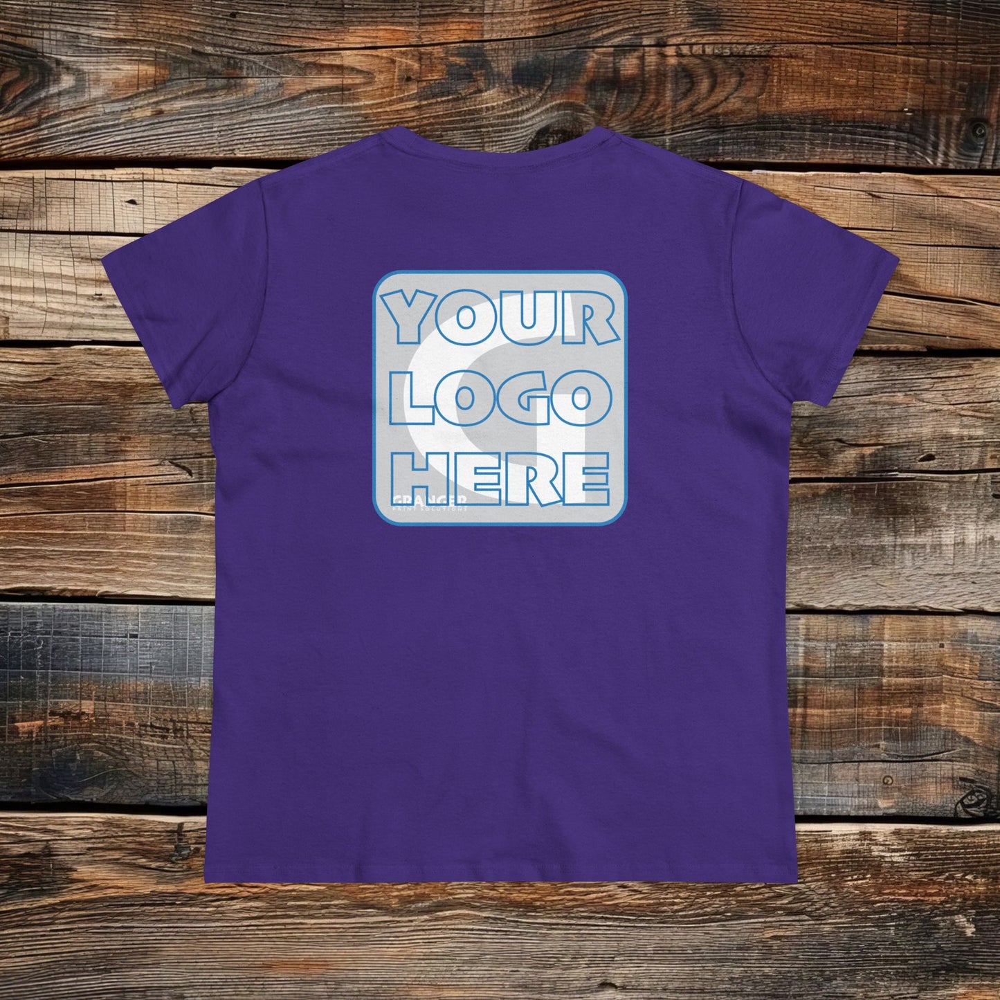 Custom Women's Back Logo Tee — Gildan 100% Cotton (9 colors)