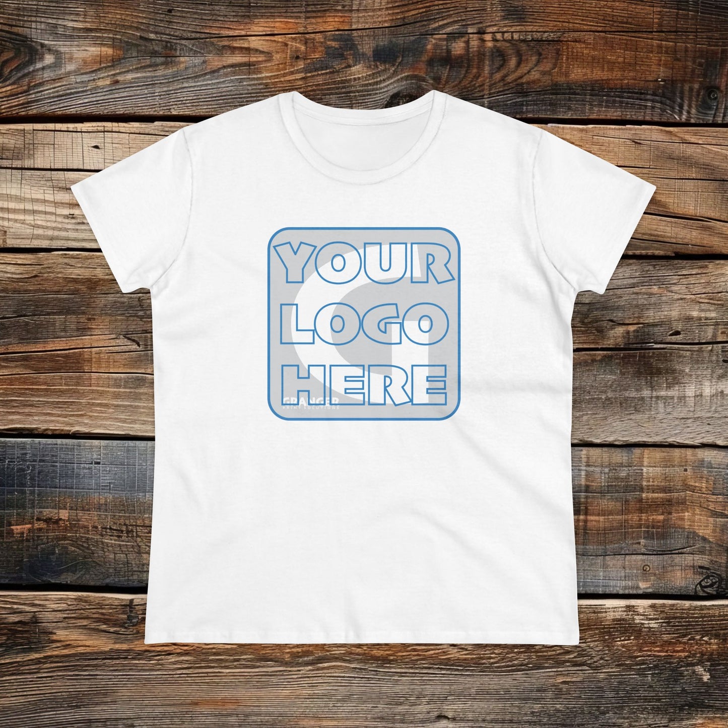 Custom Women's Front Logo Tee — Gildan 100% Cotton (9 colors)