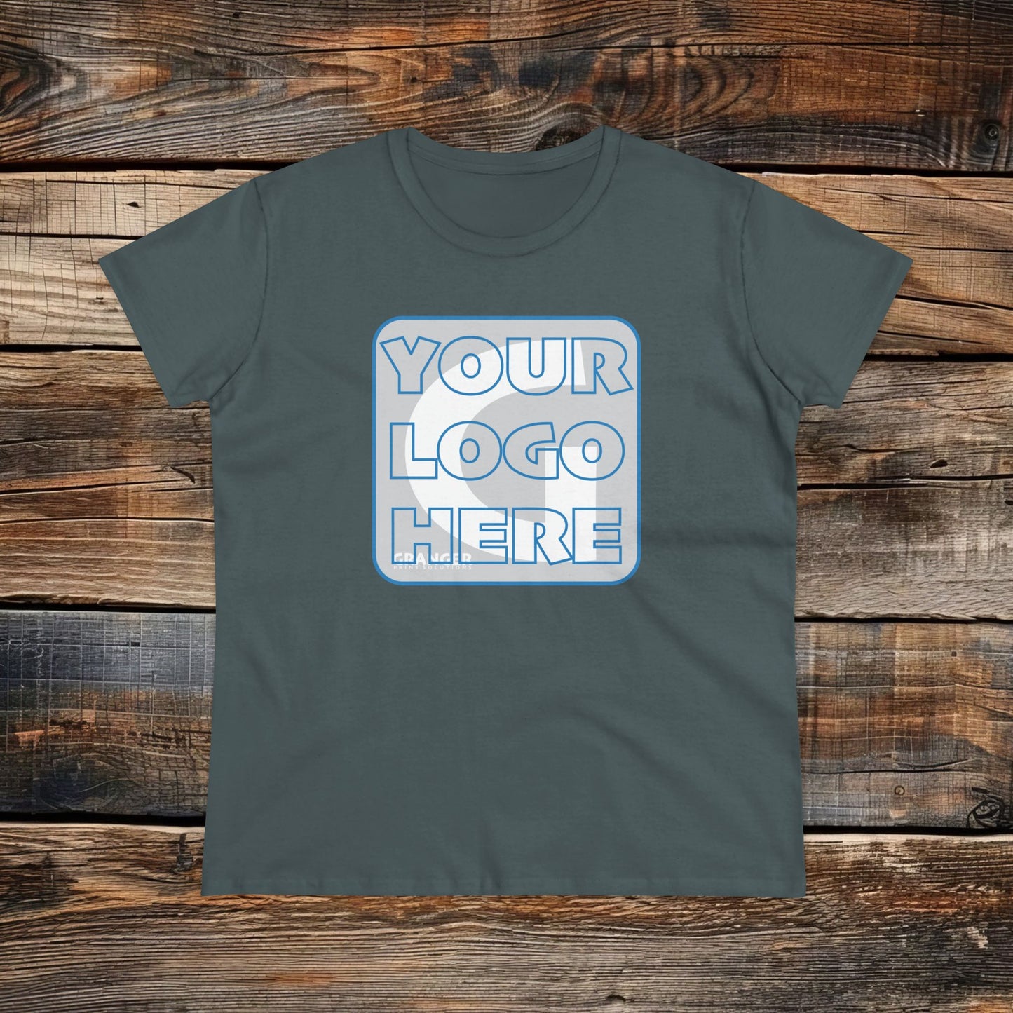 Custom Women's Front Logo Tee — Gildan 100% Cotton (9 colors)