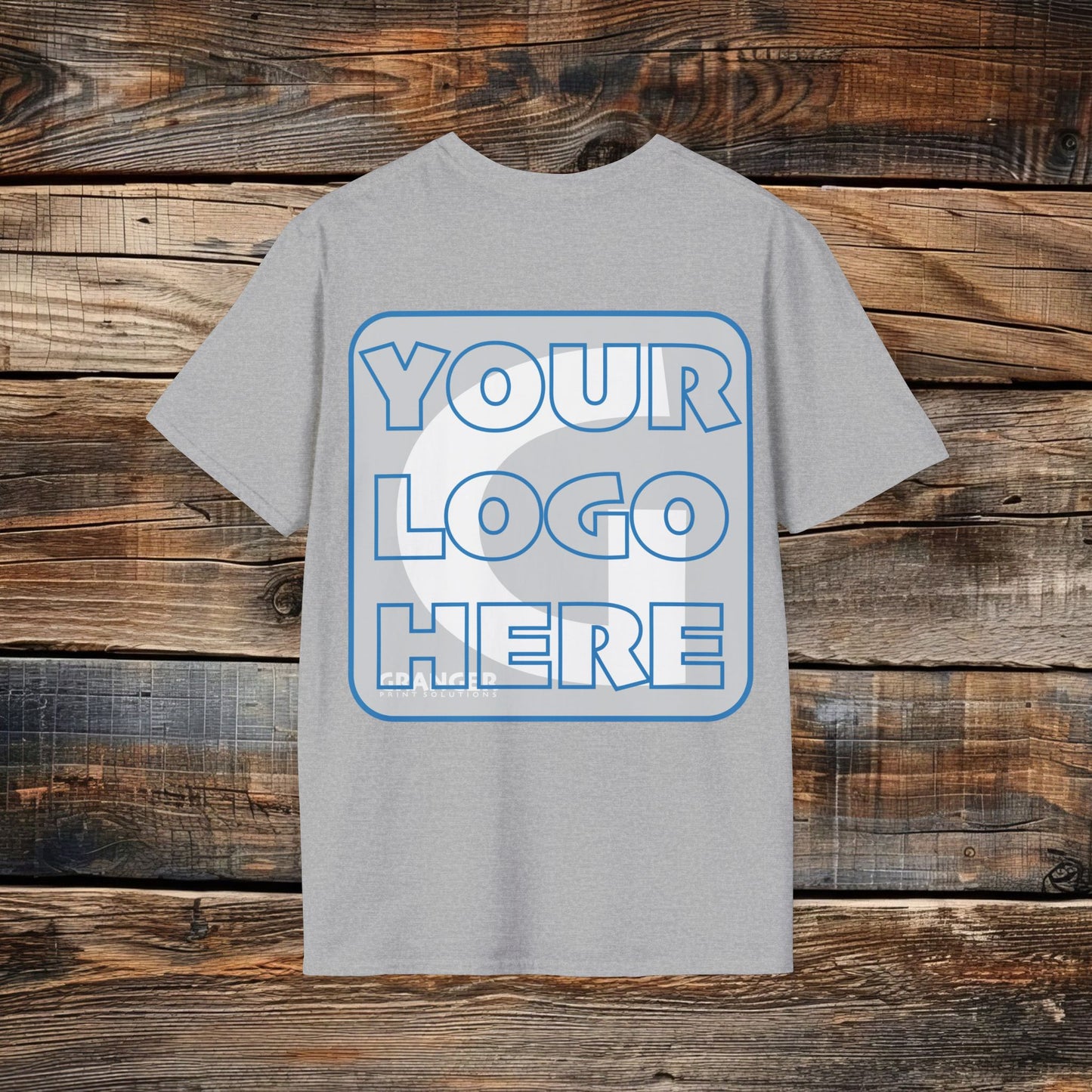 Custom Unisex Back Logo Tee — Gildan 100% Cotton (8 colors)