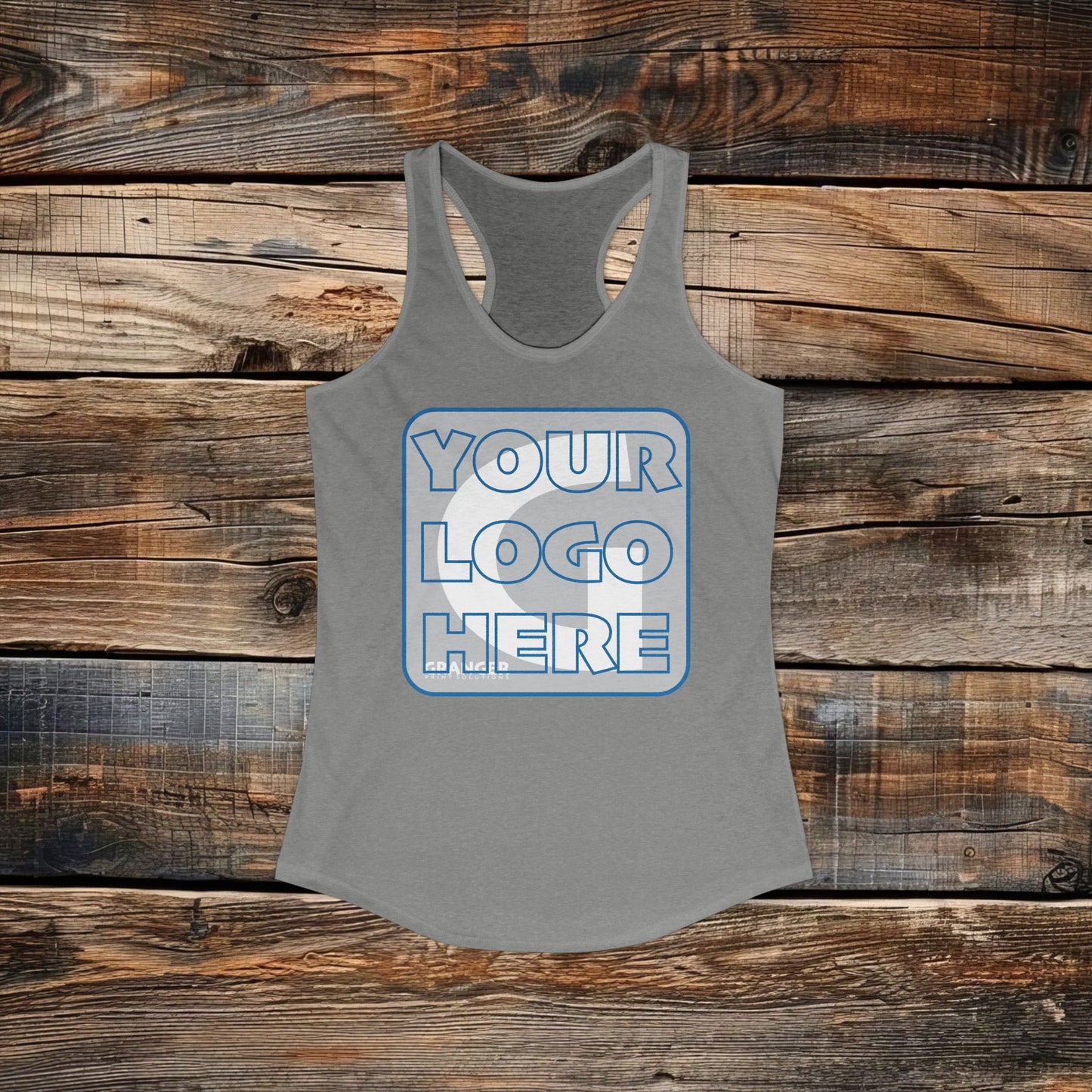 Custom Women's Front Logo Racerback Tank - Next Level Blend (4 colors)