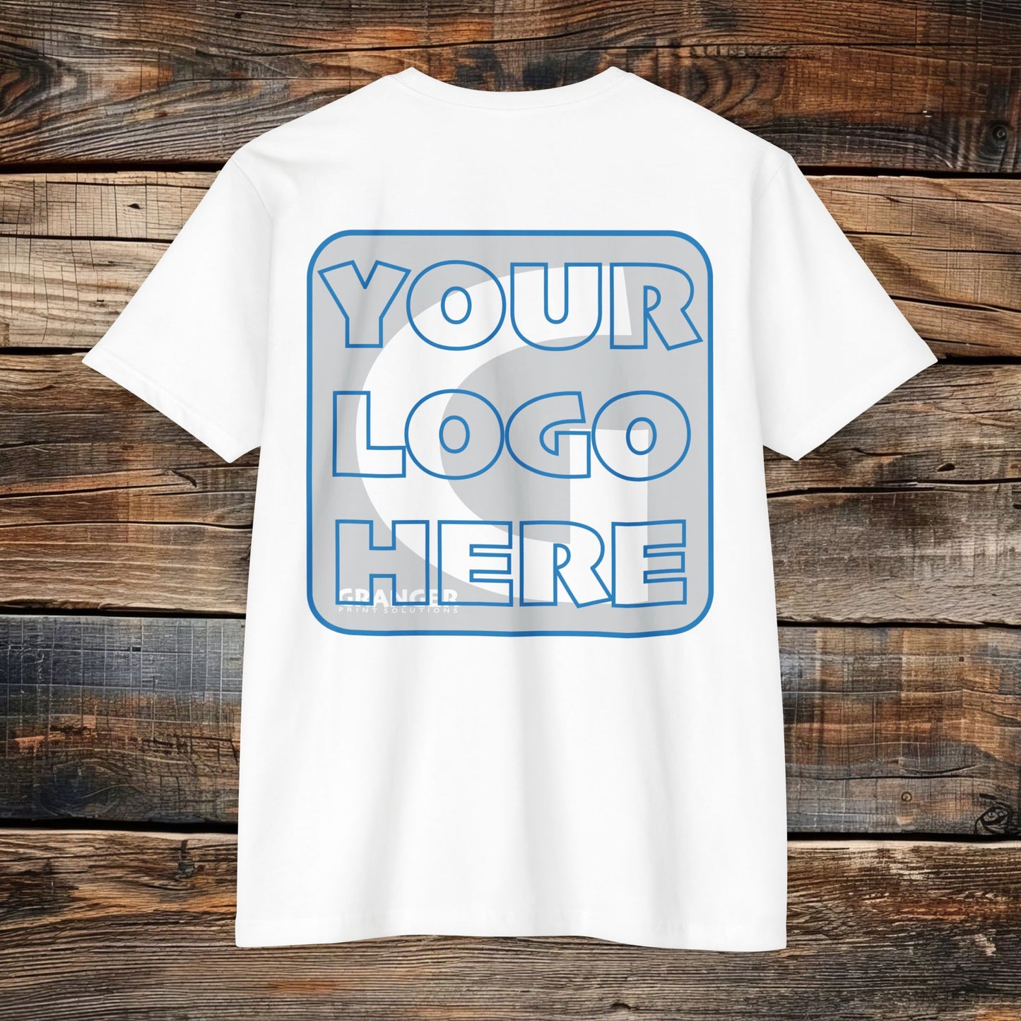 Custom Unisex Back Logo Tee — Next Level CVC Blend (4 colors)