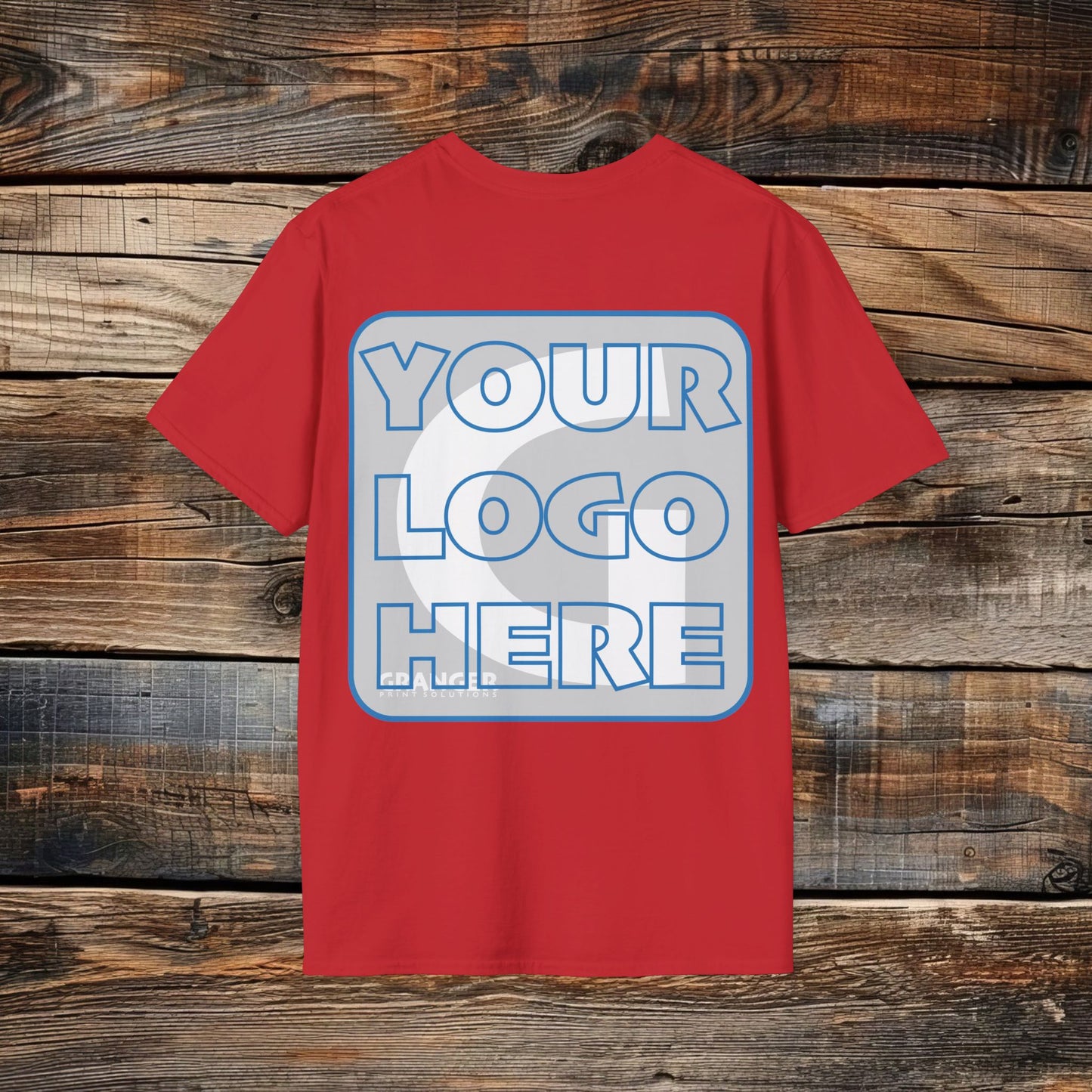 Custom Unisex Back Logo Tee — Gildan 100% Cotton (8 colors)