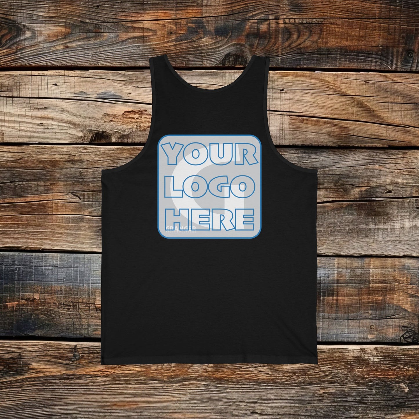 Custom Unisex Back Logo Tank Top — Bella & Canvas 100% Cotton (4 colors)