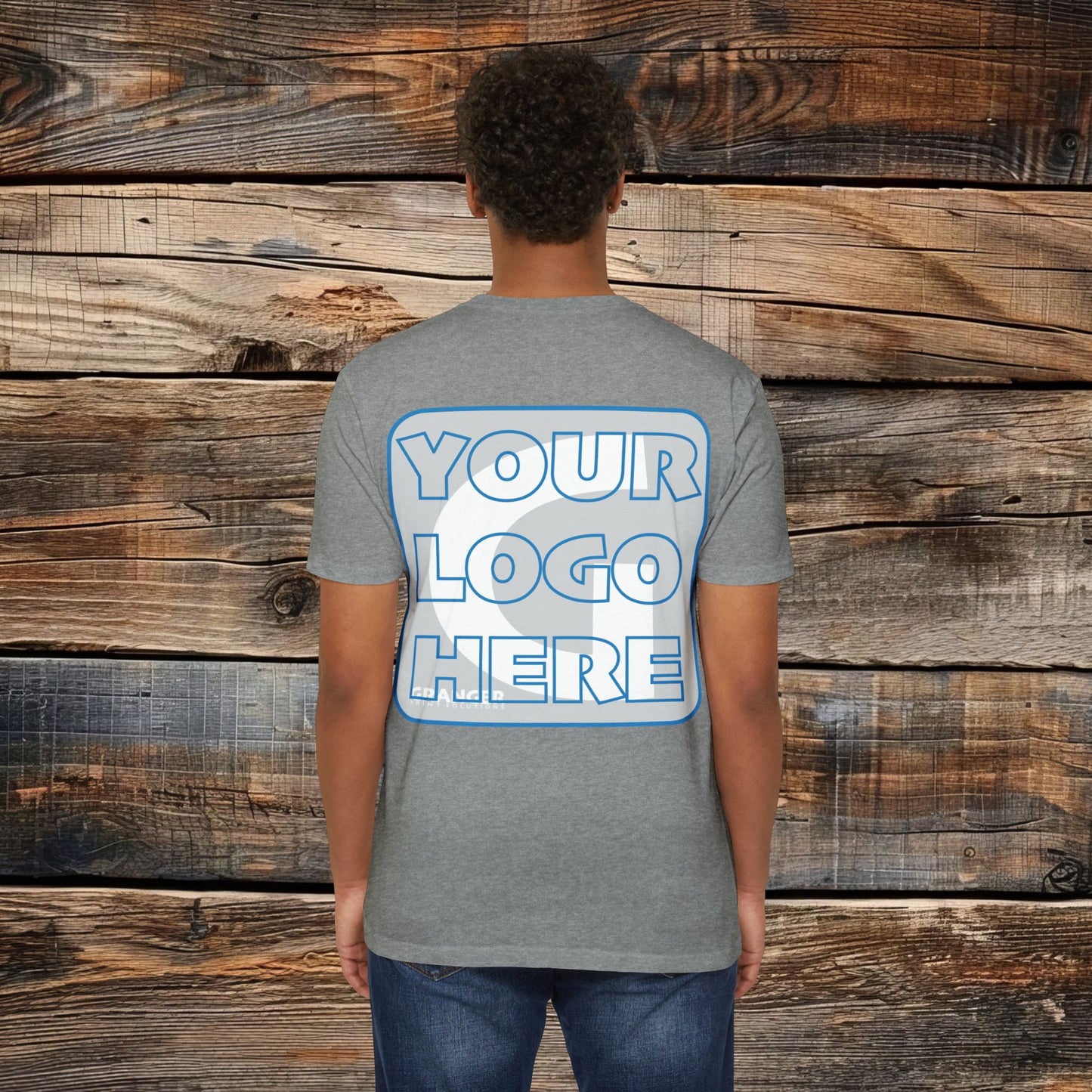 Custom Unisex Back Logo Tee — Next Level CVC Blend (4 colors)