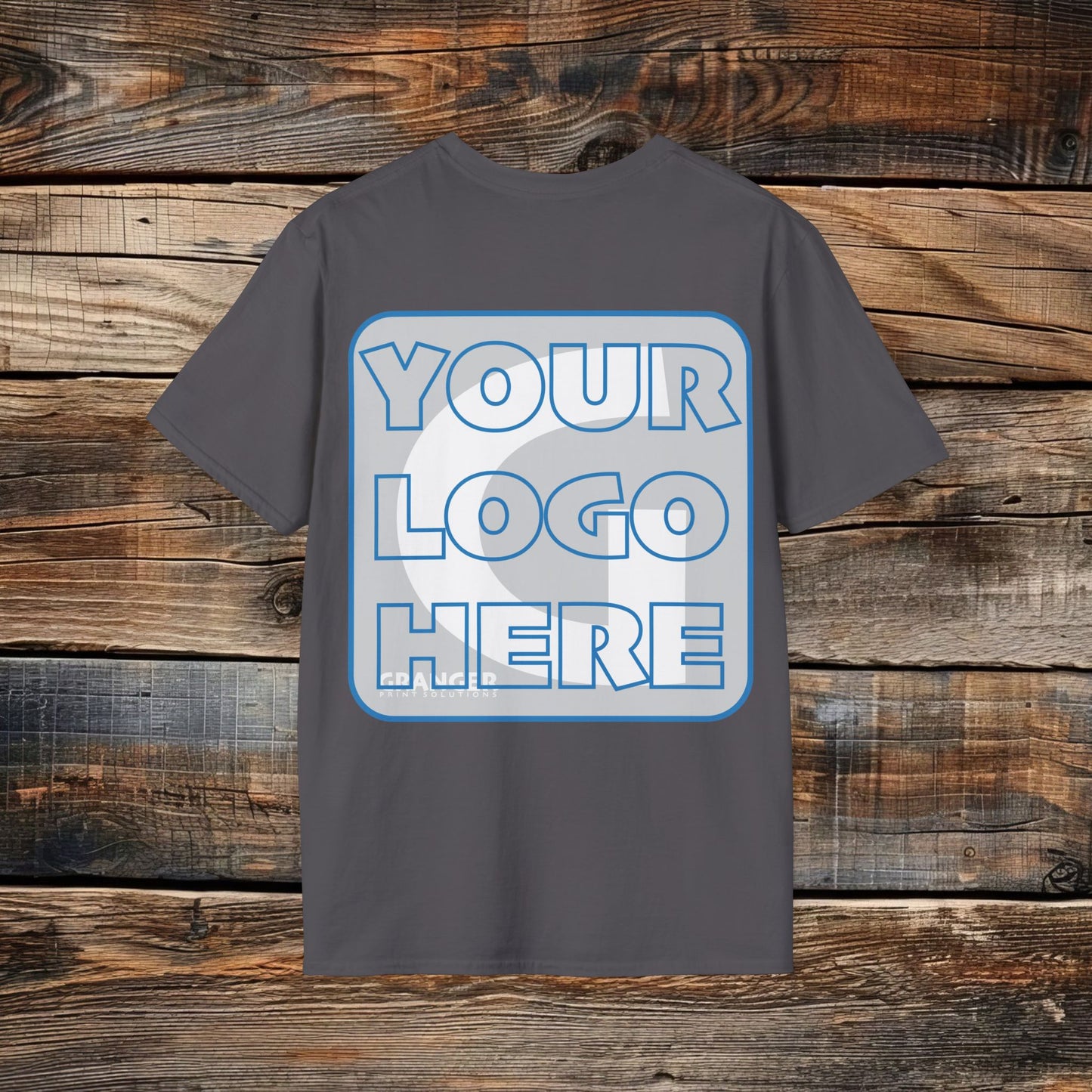 Custom Unisex Back Logo Tee — Gildan 100% Cotton (8 colors)