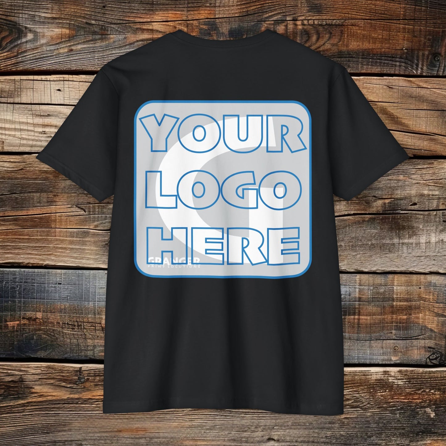 Custom Unisex Back Logo Tee — Next Level CVC Blend (4 colors)