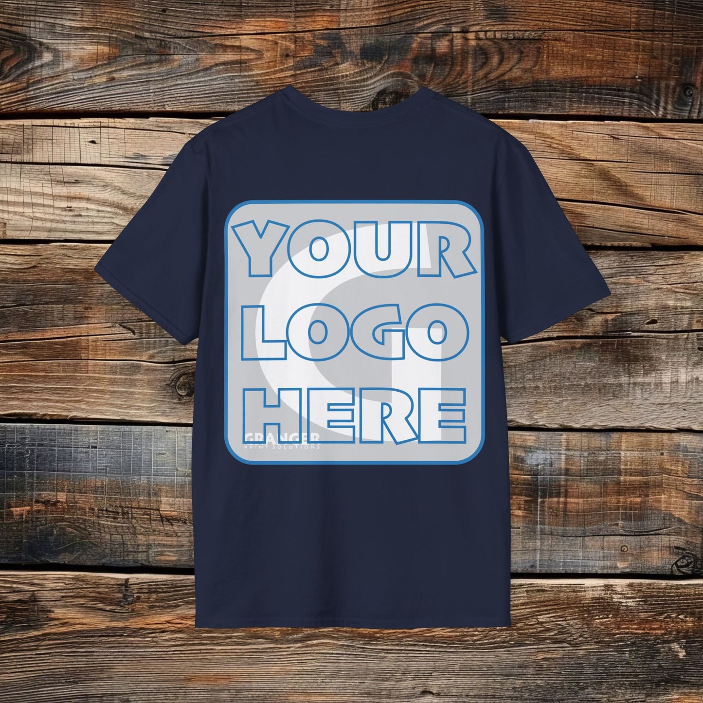 Custom Unisex Back Logo Tee — Gildan 100% Cotton (8 colors)