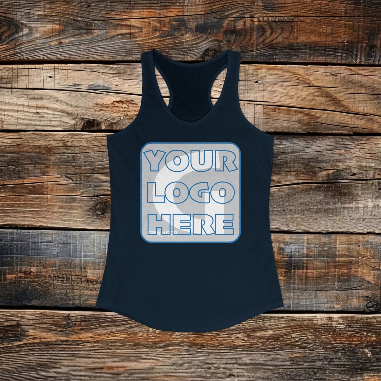 Custom Women's Front Logo Racerback Tank - Next Level Blend (4 colors)