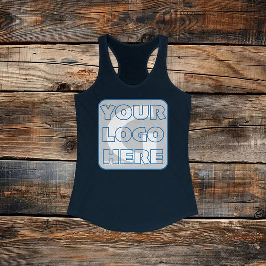 Custom Women's Front Logo Racerback Tank - Next Level Blend (4 colors)