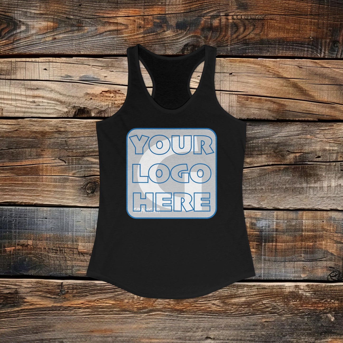 Custom Women's Front Logo Racerback Tank - Next Level Blend (4 colors)