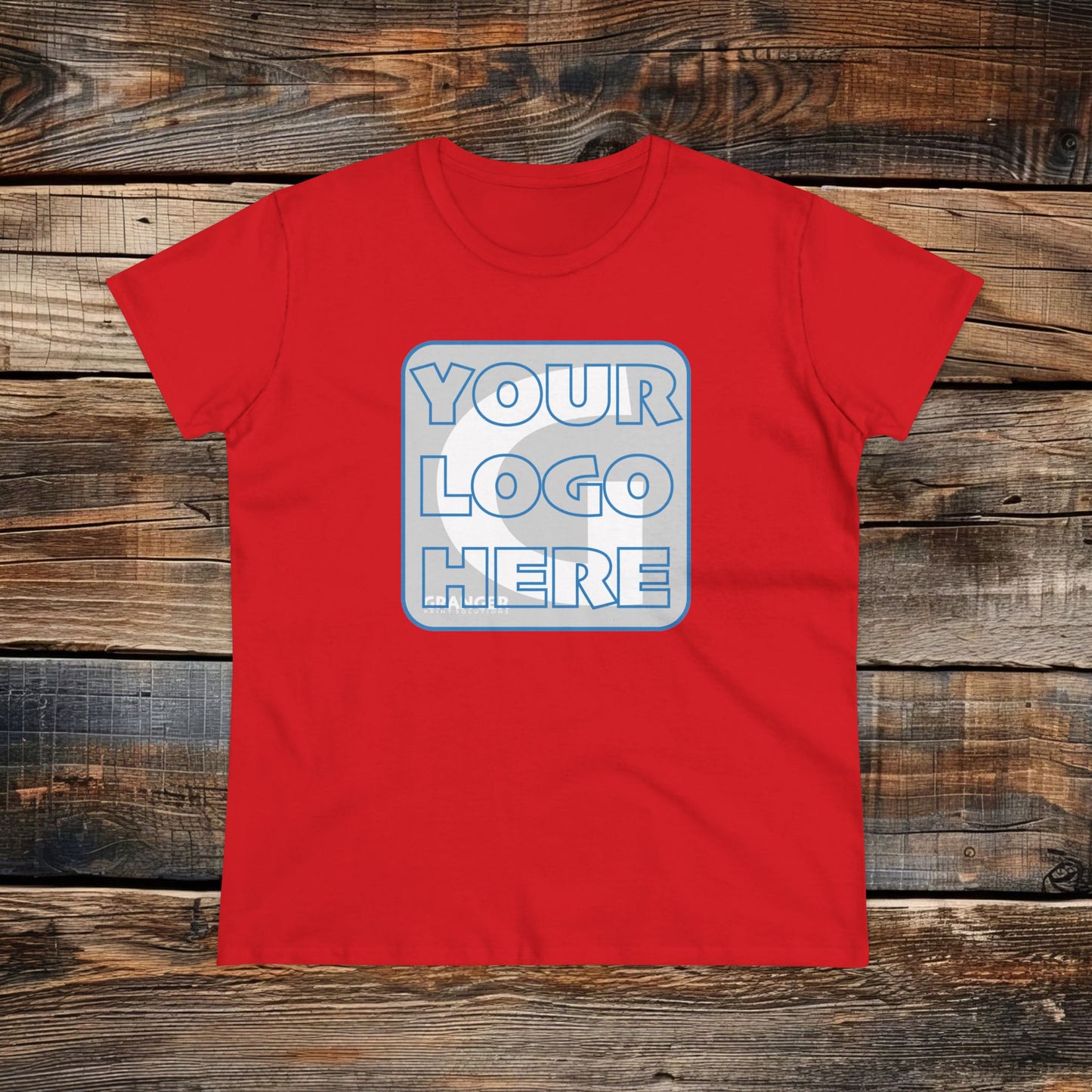 Custom Women's Front Logo Tee — Gildan 100% Cotton (9 colors)