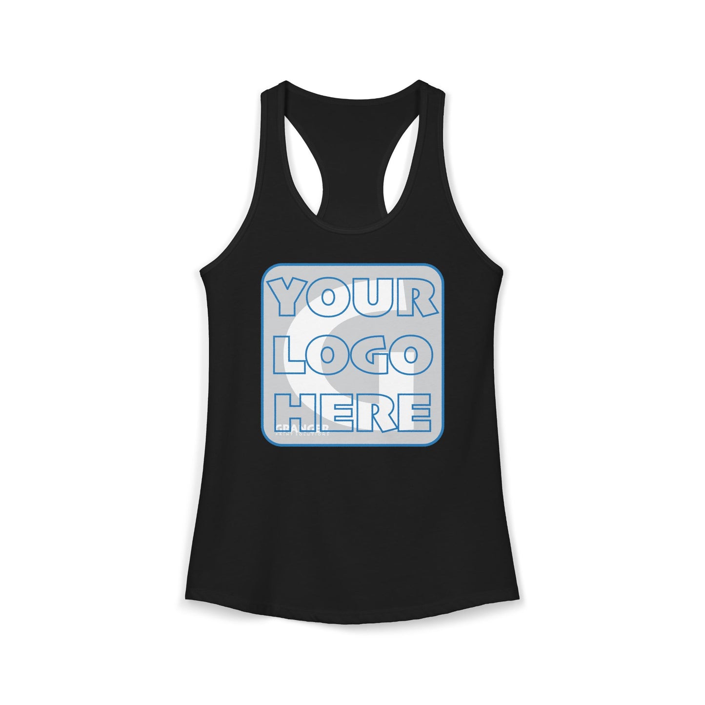 Custom Women's Front Logo Racerback Tank - Next Level Blend (4 colors)