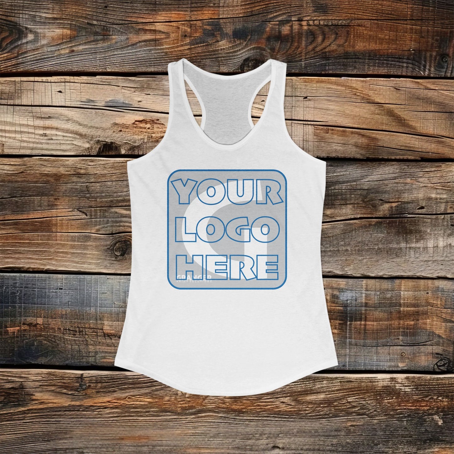 Custom Women's Front Logo Racerback Tank - Next Level Blend (4 colors)