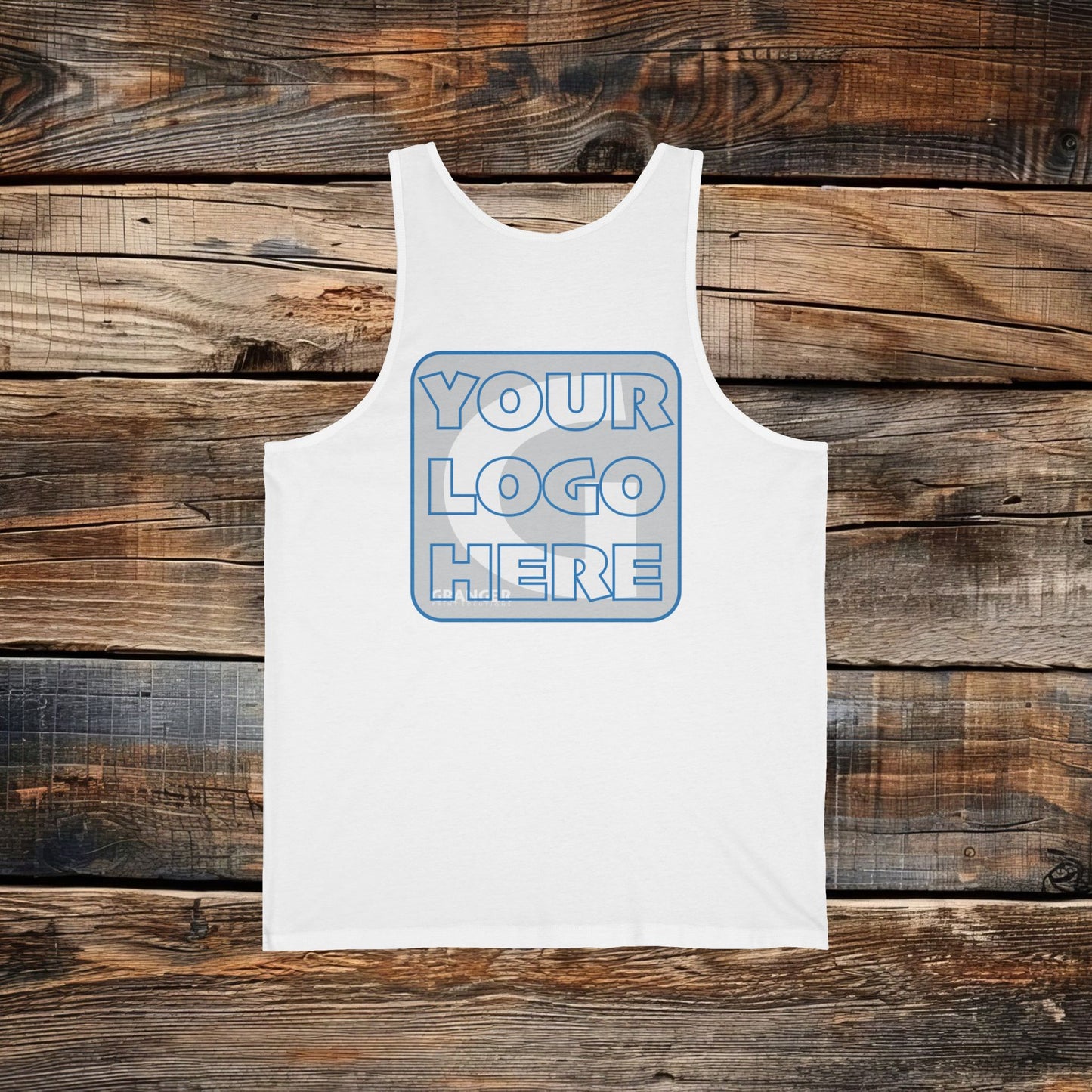 Custom Unisex Back Logo Tank Top — Bella & Canvas 100% Cotton (4 colors)