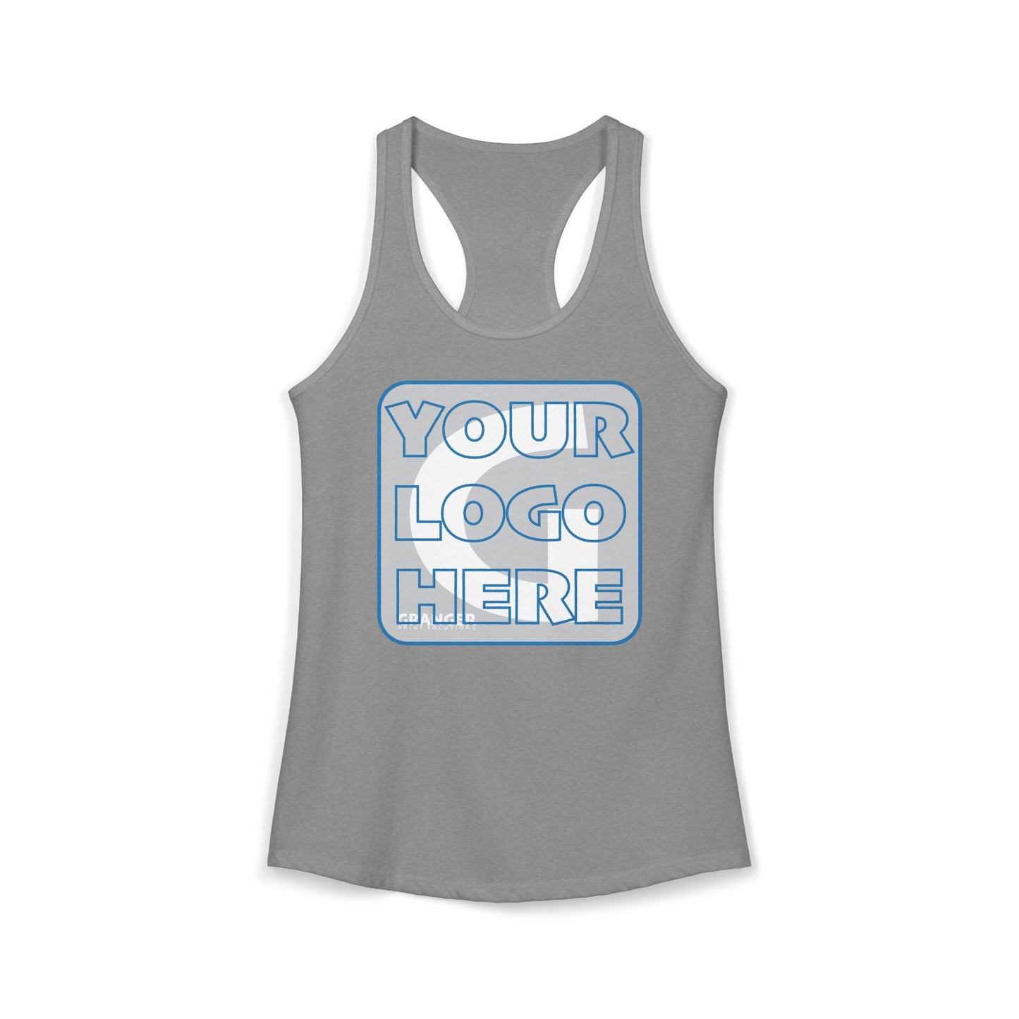 Custom Women's Front Logo Racerback Tank - Next Level Blend (4 colors)