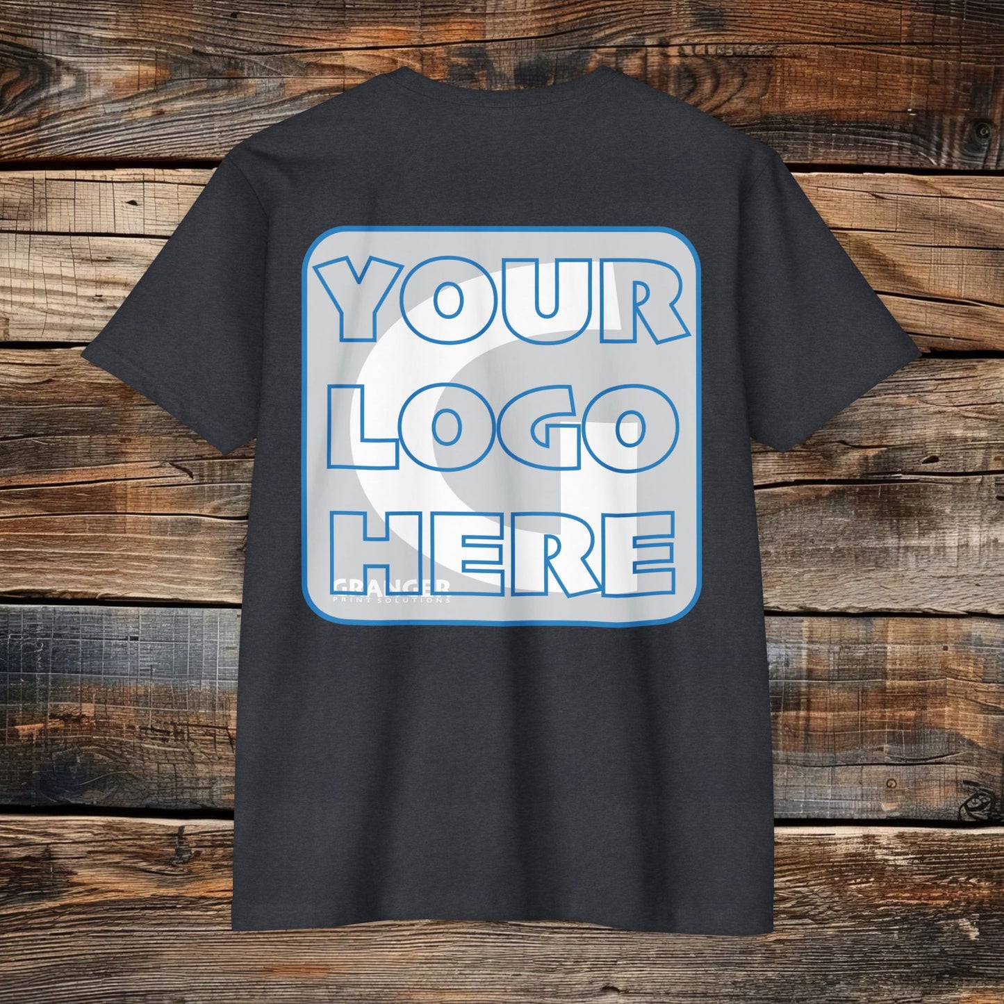 Custom Unisex Back Logo Tee — Next Level CVC Blend (4 colors)