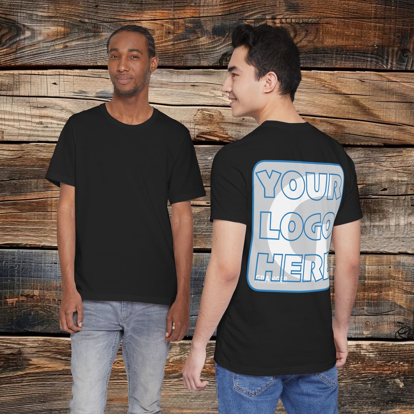 Custom Unisex Back Logo Tee — Bella & Canvas 100% Cotton (10 colors)