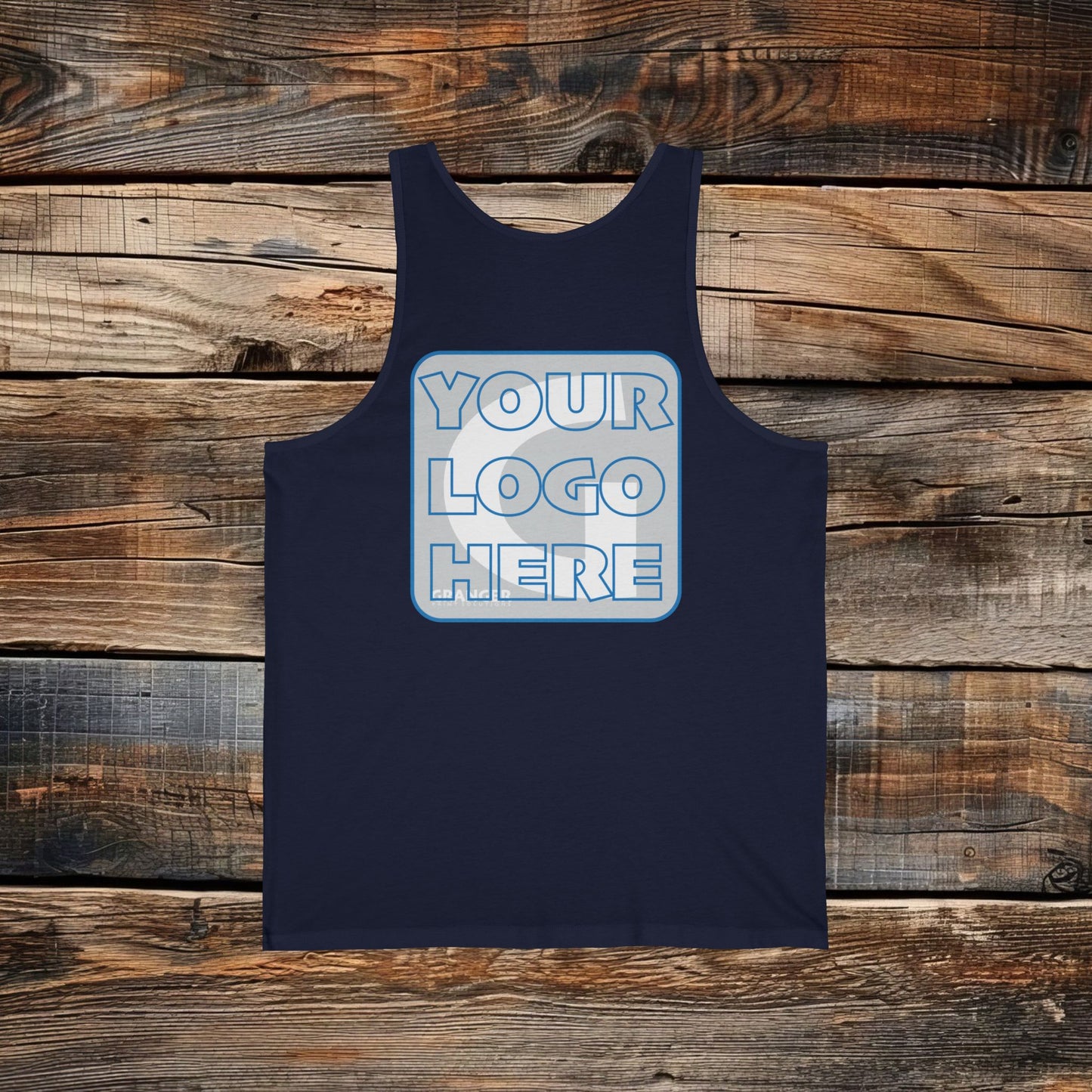 Custom Unisex Back Logo Tank Top — Bella & Canvas 100% Cotton (4 colors)